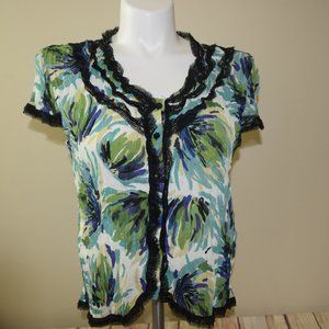 Violin Brand Floral Blouse Size Large